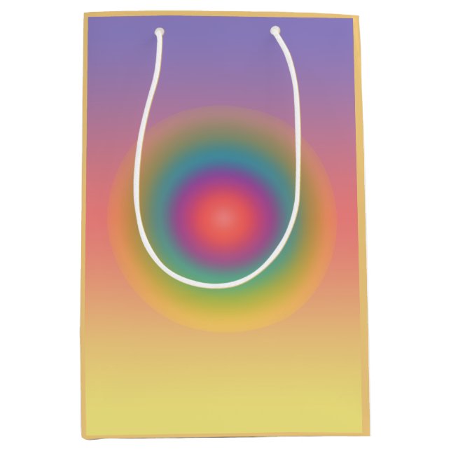 Colourful Rainbow Concentric Circle Space Medium Gift Bag (Front)