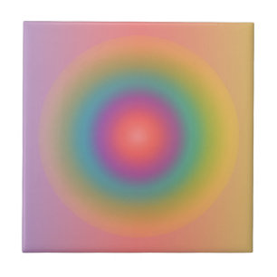 Colourful Rainbow Concentric Circle Space Tile