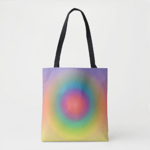 Colourful Rainbow Concentric Circle Space Tote Bag
