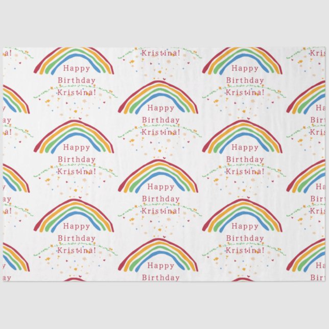 Colourful Rainbow Confetti Custom Tissue Paper (Front)