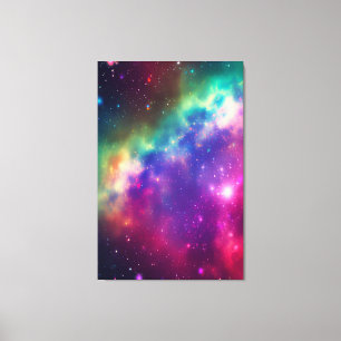 Colourful Rainbow Cosmic Burst Stretched Canvas