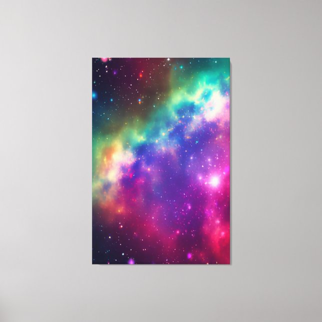Colourful Rainbow Cosmic Burst Stretched Canvas (Front)