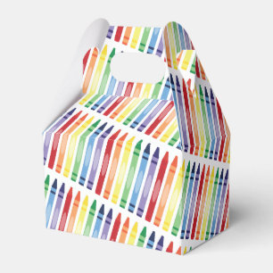 Colourful Rainbow Crayons Pattern Favor Box