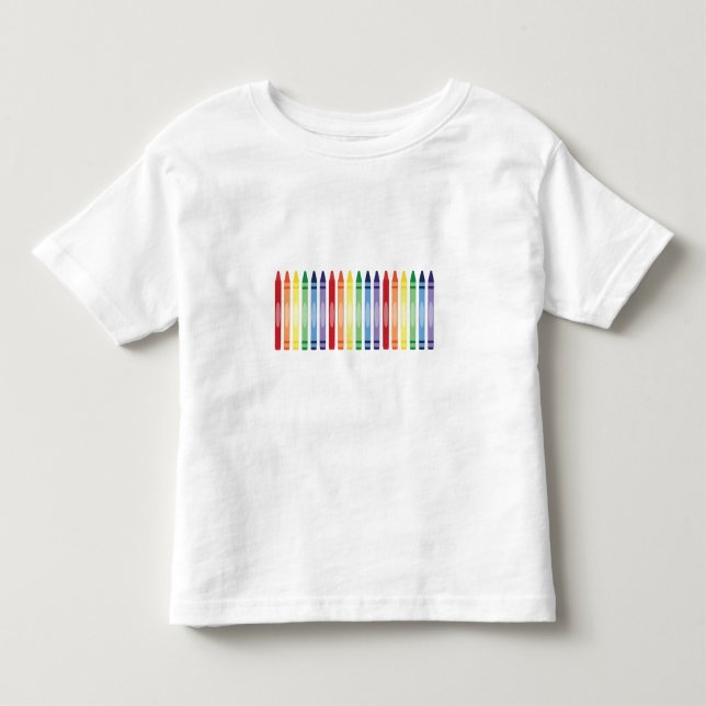 Colourful Rainbow Crayons Pattern Toddler T-shirt (Front)