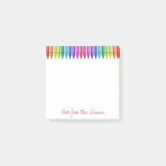 Colourful Rainbow Crayons Personalize Notes