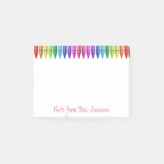 Colourful Rainbow Crayons Personalize Post-it Note