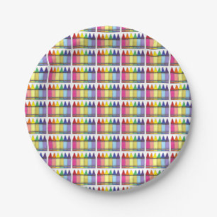 Colourful Rainbow Crayons Plates