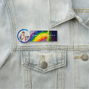 Colourful Rainbow Custom Kid Name & Photo Tag