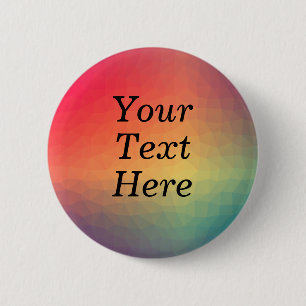 Colourful Rainbow Custom Text 2 Inch Round Button