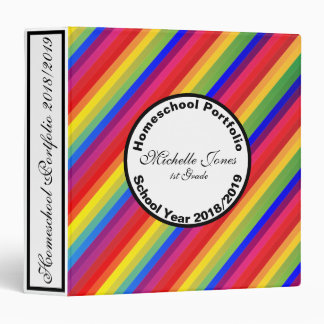 Colourful Rainbow Design Homeschool Portfolio Binder