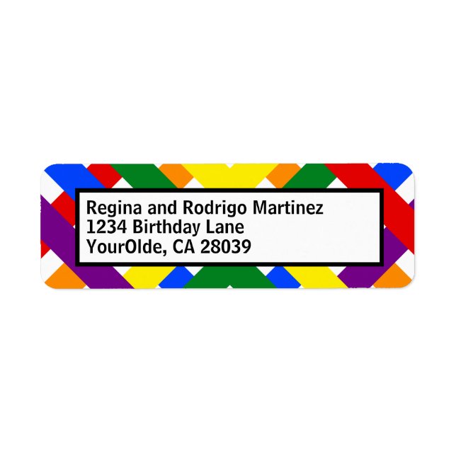 Colourful Rainbow Diagonal Criss-Cross Stripes (Front)