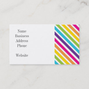 Colourful Rainbow Diagonal Stripes Gifts for Teens Business Card