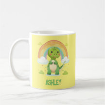 Colourful Rainbow Dino With Kids Name