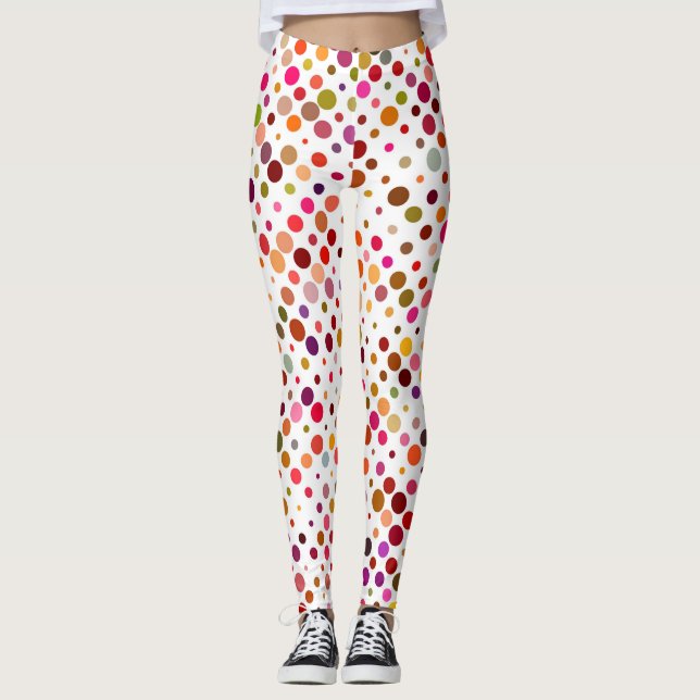 Colourful Rainbow Dots Leggings (Front)