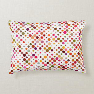 Colourful Rainbow Dots, Retro 70s Accent Pillow