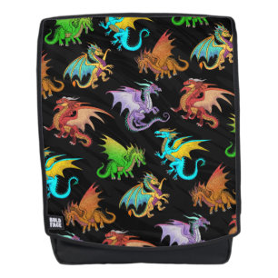 Colourful Rainbow Dragons School Backpack