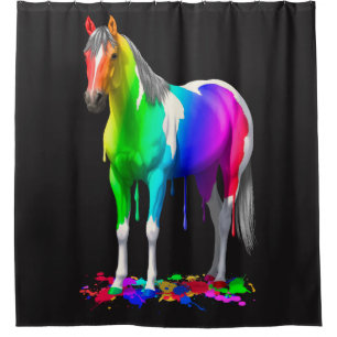 Colourful Rainbow Dripping Wet Paint Horse