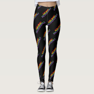 Colourful Rainbow Effect Gone Running Text Pattern Leggings