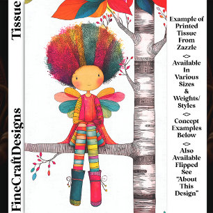 Colourful Rainbow Fairy, Afro Hair DG9LF Decoupage Tissue Paper