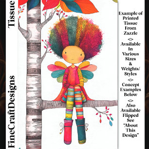 Colourful Rainbow Fairy, Afro Hair DG9RF Decoupage Tissue Paper