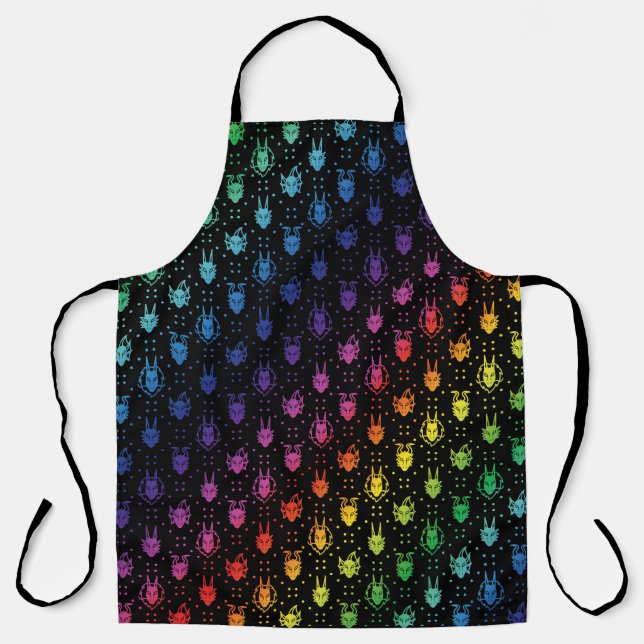 Colourful Rainbow Fantasy Dragon Quilt Pattern Apron (Front)