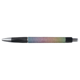 Colourful Rainbow Faux Glitter Pink Blue Pen