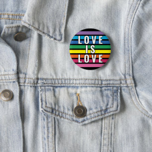 Colourful Rainbow Flag Colours Stripes Pattern 2 Inch Round Button