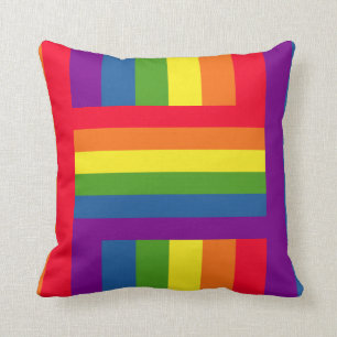 Colourful Rainbow Flag Gay Pride Throw Pillow