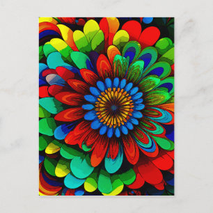 Colourful Rainbow Flower 104 Postcard