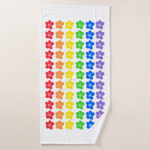 Colourful Rainbow Flowers  Bath Towel