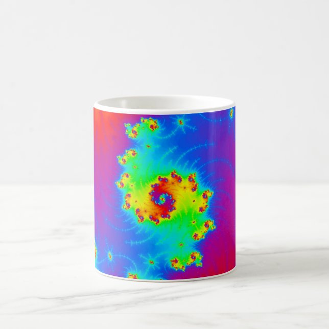 Colourful Rainbow Fractal Art Coffee Mug (Center)