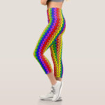 Colourful Rainbow Fun Chevron Striped Capri Leggings<br><div class="desc">This design may be personalized by choosing the customize option to add text or make other changes. If this product has the option to transfer the design to another item, please make sure to adjust the design to fit if needed. Contact me at colorflowcreations@gmail.com if you wish to have this...</div>
