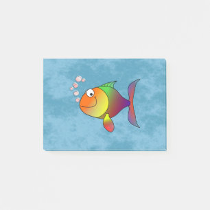 Colourful Rainbow Fun Smiling Cute Fish Post-it Notes