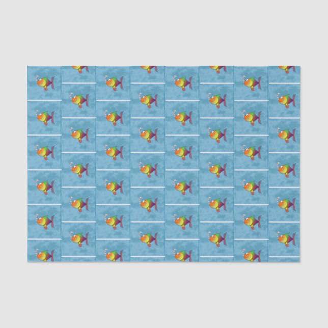 Colourful Rainbow Fun Smiling Cute Fish Tissue Paper (Front)