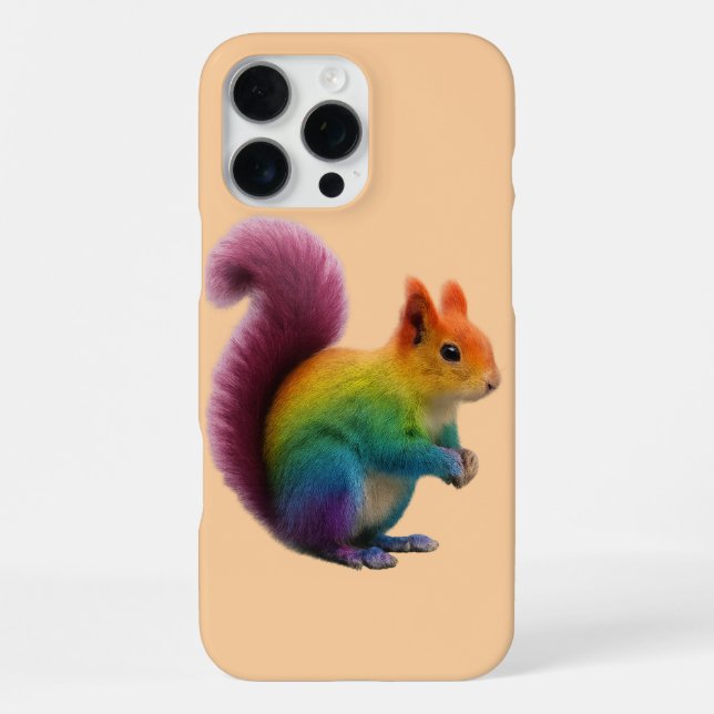  Colourful Rainbow Fur Squirrel Sticker  iPhone Case (Back)