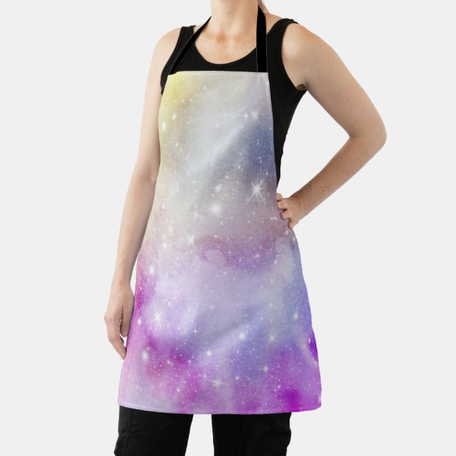 Colourful Rainbow Galaxy Pattern Apron (Insitu)