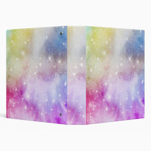 Colourful Rainbow Galaxy Pattern Binder