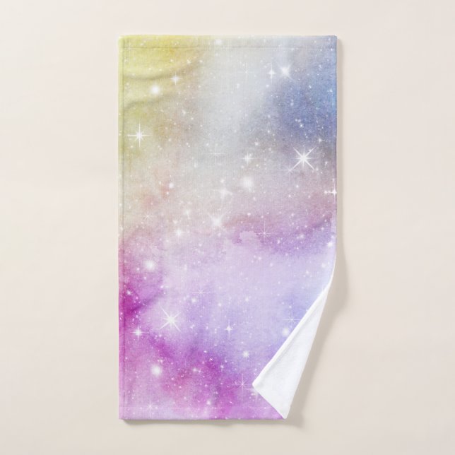 Colourful Rainbow Galaxy Pattern Hand Towel (Hand Towel)