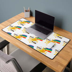 Colourful Rainbow Get Off of My Cloud Desk Mat