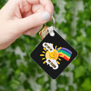 Colourful Rainbow Get Off of My Cloud Keychain