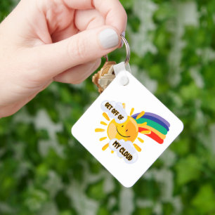Colourful Rainbow Get Off of My Cloud Keychain