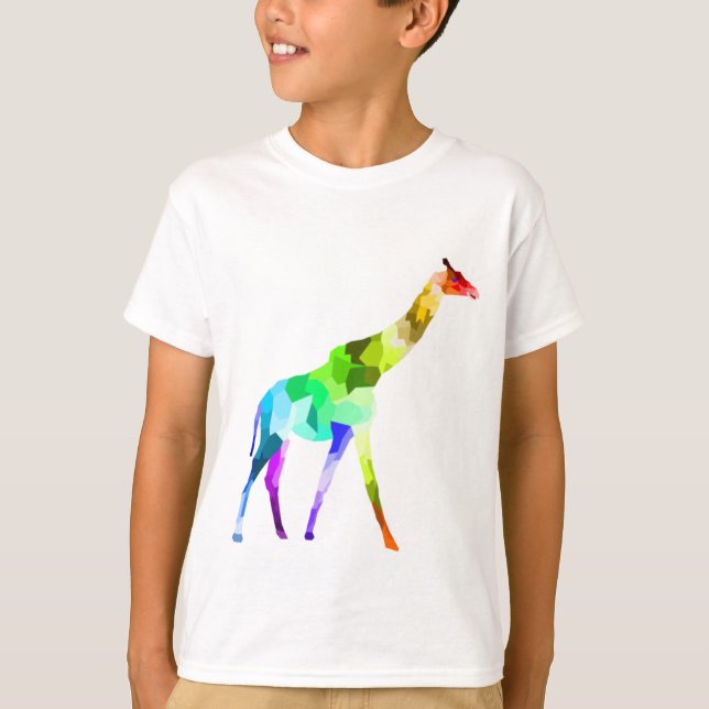 Colourful rainbow giraffe gift animals T-Shirt (Front)