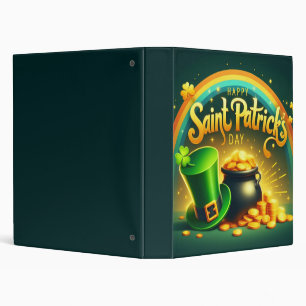 Colourful rainbow gold Saint Patrick's Day Binder