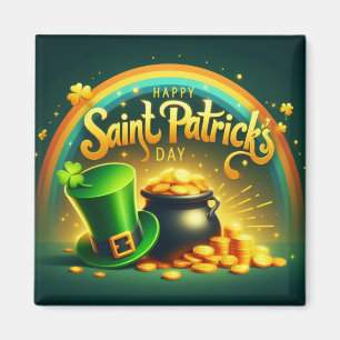 Colourful rainbow gold Saint Patrick's Day Magnet