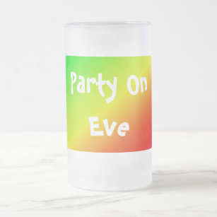 Colourful Rainbow Gradient Diagonal Blend Frosted Glass Beer Mug