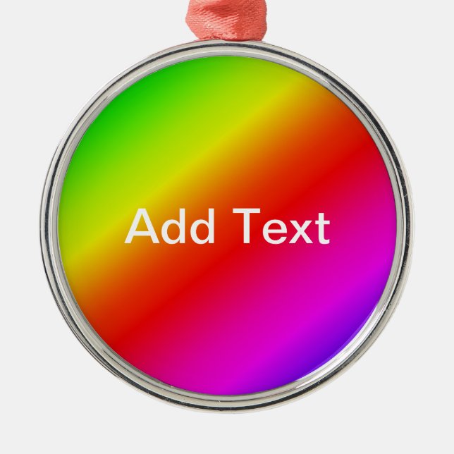 Colourful Rainbow Gradient Diagonal Blend Metal Ornament (Front)