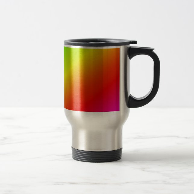 Colourful Rainbow Gradient Diagonal Blend Travel Mug (Right)