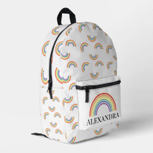 Colourful Rainbow Happy Stay Positive  Printed Backpack