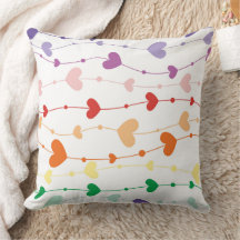 Colourful Rainbow Heart Garland Pattern