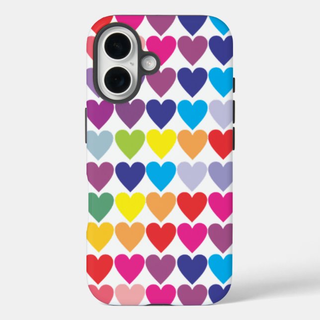 Colourful Rainbow Hearts Pattern Case-Mate iPhone Case (Back)